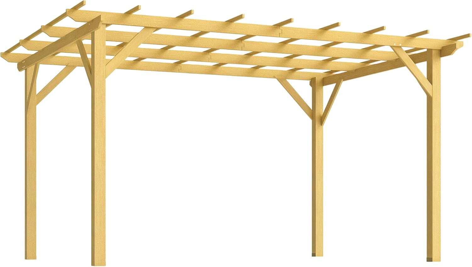 Outsunny Pergola Garten im Freien 3 x 4 m versenkbare Schiebepergola, Holzpergola, Gartenlaube für Kletterreben, Blumen, Rosen, Pergola für Terrasse, Patio, Naturholz