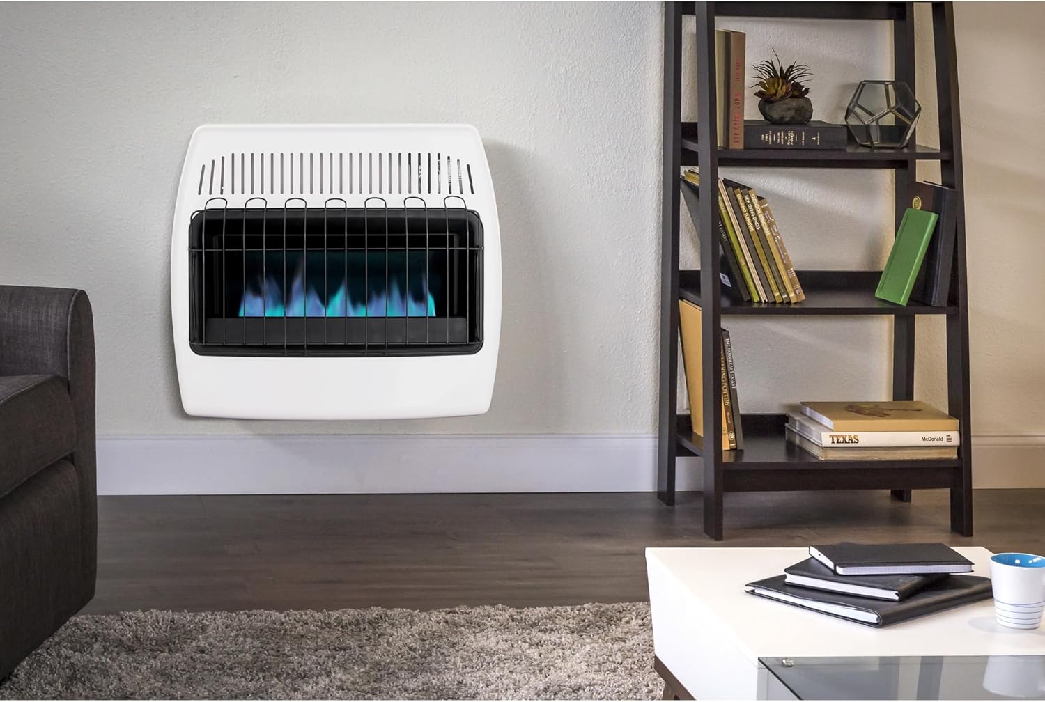Calorie liquid propane blue flame wall-mounted heater without exhaust ventilation