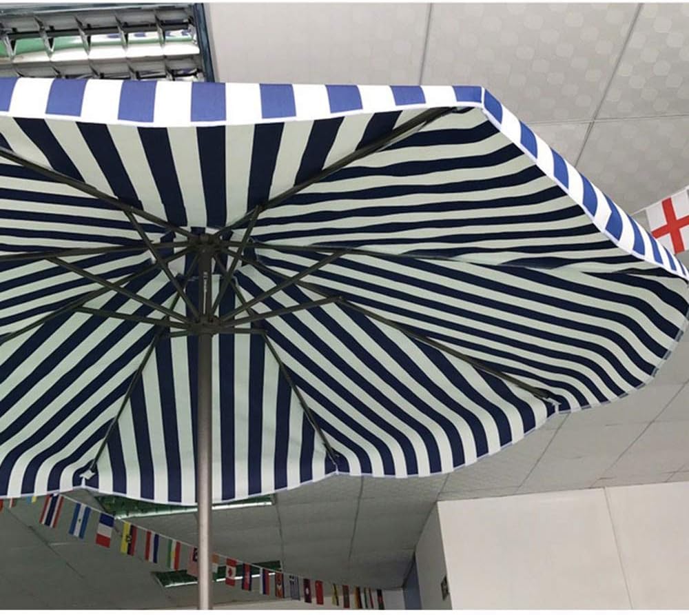 Garten Parasole Parasol, 9ft/2,7 m Fashion Stripes Gartentisch Regenschirm mit Kurbelgriff für Outdoors, für/Strand/Pool Regenschirme, UV50+, Anti-Light-Regen, 8Ribs, Eisen im Freien Parasole im