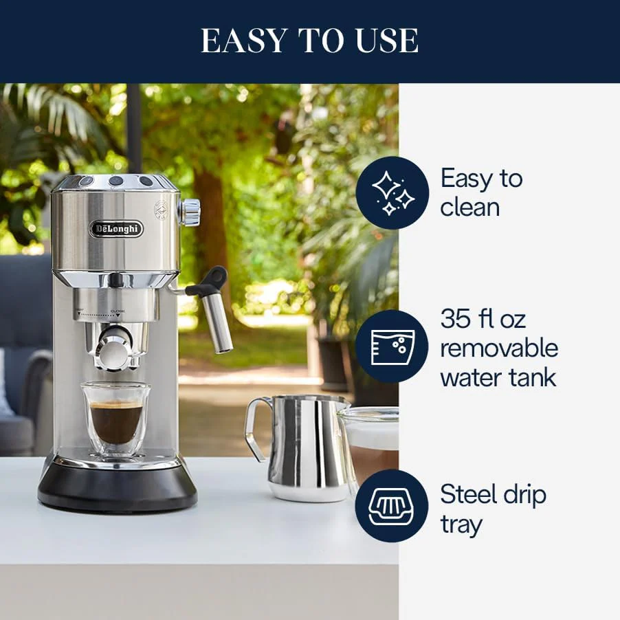 De’Longhi Dedica Espresso Machine with Manual Milk Frother
