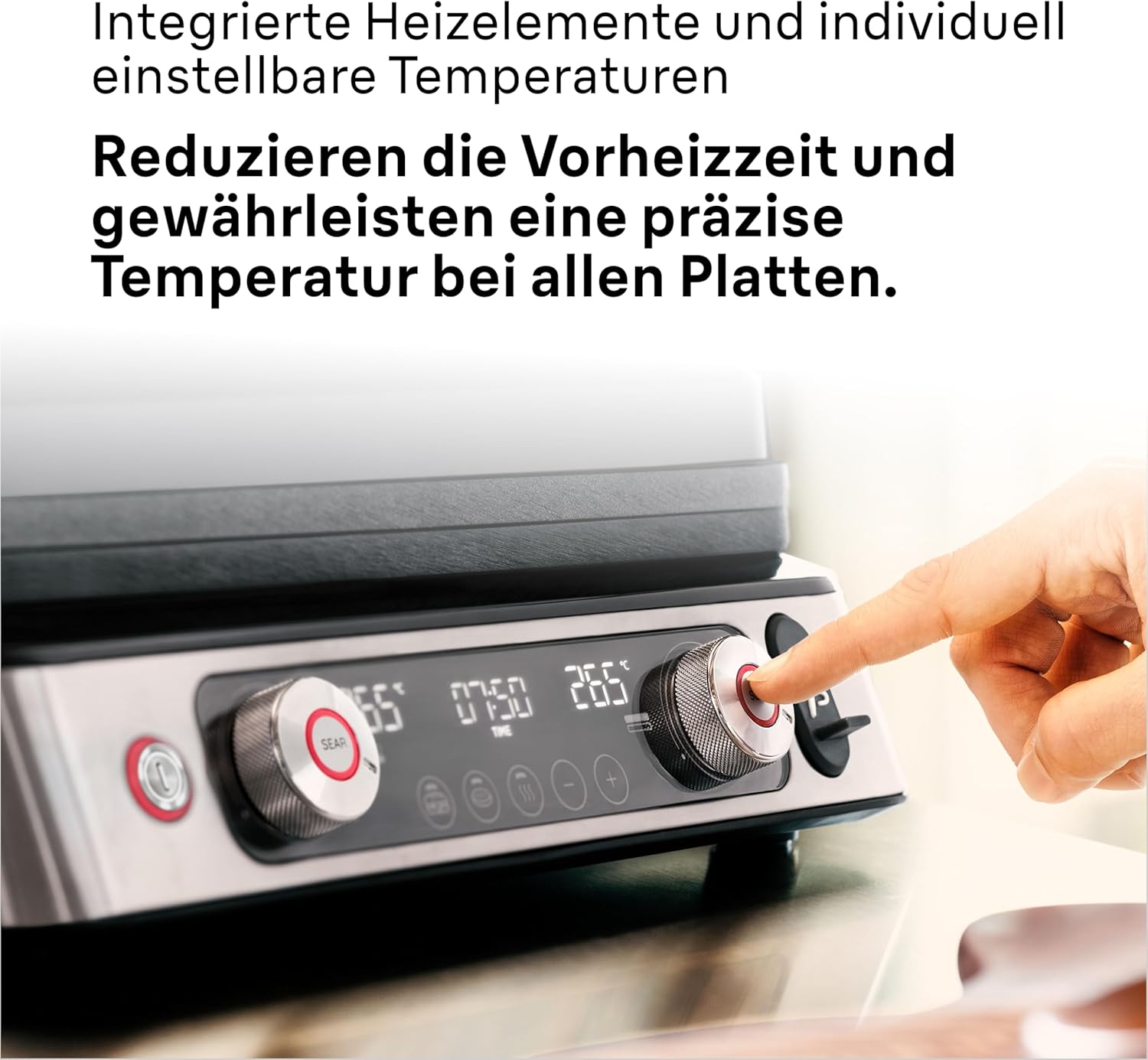 Braun MultiGrill 9 Pro CG 9160, Elektrogrill mit 2 unabhängigen Thermostaten, 3 Kochpositionen, spülmaschinenfeste Platten, integrierte Thermosonde, 2200 W, Schwarz/Edelstahl
