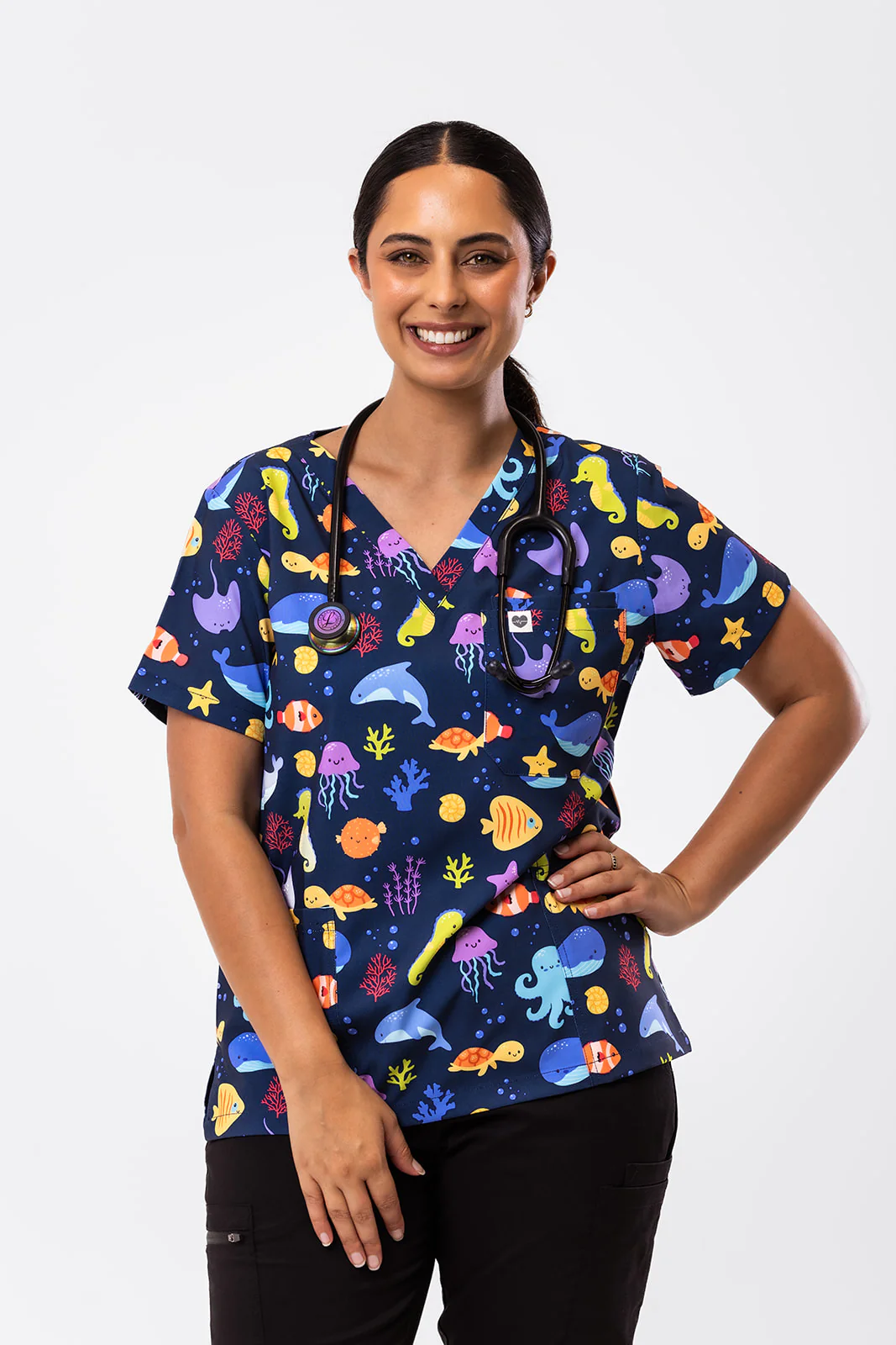 Ocean Cuties Scrub Top
