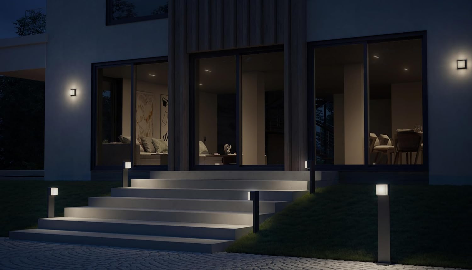Steinel LED Wegeleuchte GL 85-900 SC Connect, 90 cm Höhe, Bewegungsmelder, smarte Gartenleuchte, dimmbar, vernetzbar per App, Zeitschaltuhr, Anthrazit