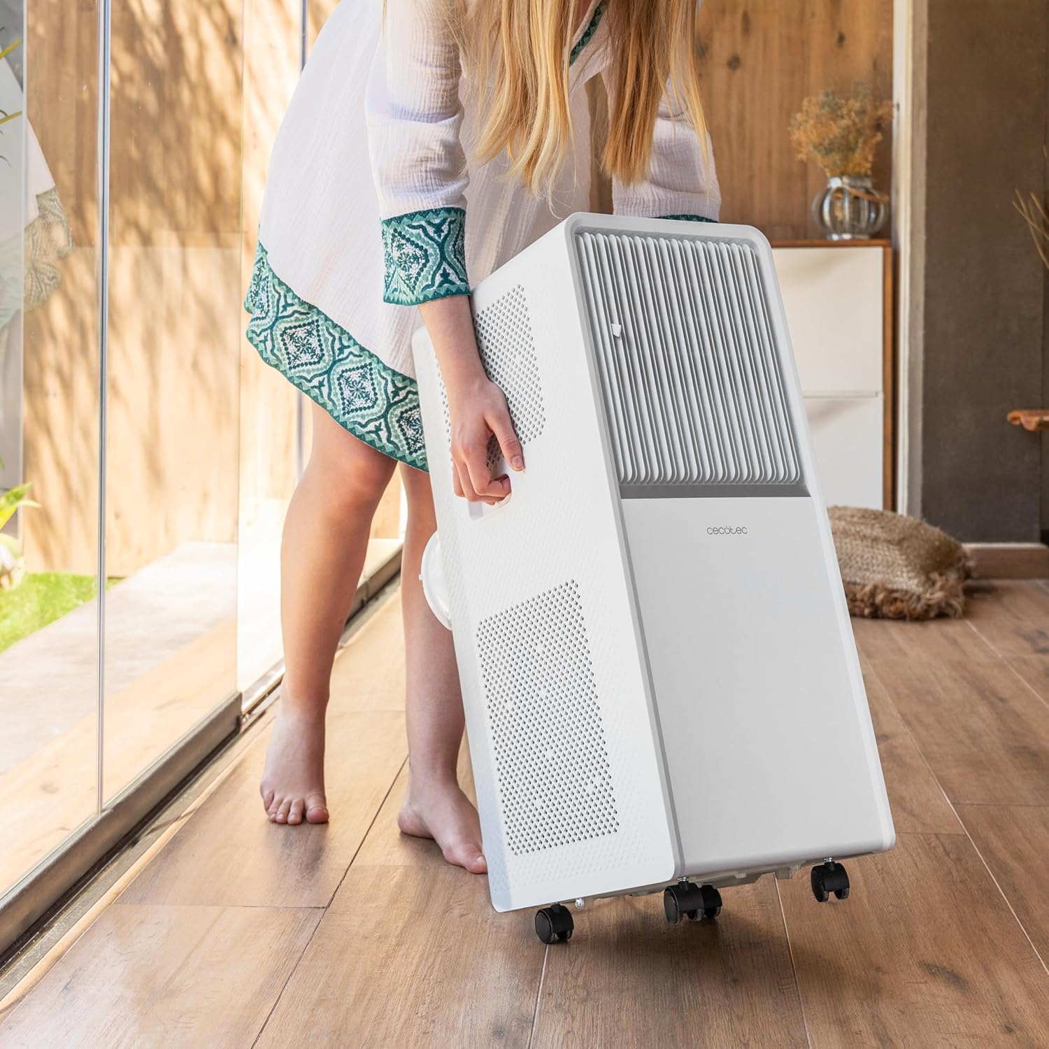 Cecotec - Mobile Klimageräte ForceClima 7550 Style Connected, 7000 BTU, Abdeckungsbereich 20 m2, Fernbedienung, Berührung, LED -Bildschirm, 4 Modi, 2 Geschwindigkeiten, Luftentfeuchter, Timer
