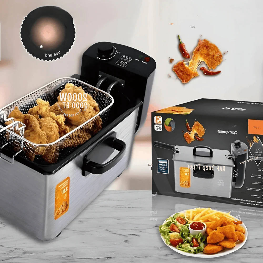 Electric Multifunction Mini Deep Fryer by CrispMaster | Compact Power – Crispy Delight