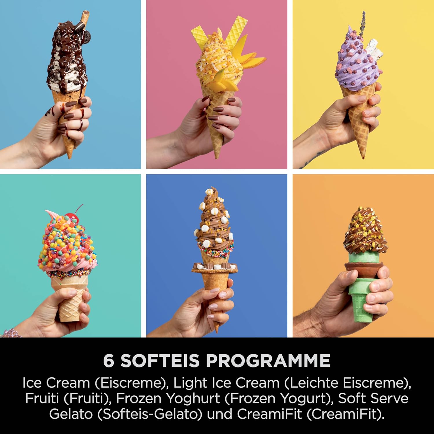 Ninja CREAMi Scoop & Swirl Eismaschine mit 2 Behältern, 13 Funktionen, für Eiscreme, Softeis, Gelato, Sorbet, Milchshakes und mehr, mit Mix-In-Funktion, Platinsilber, NC701EU