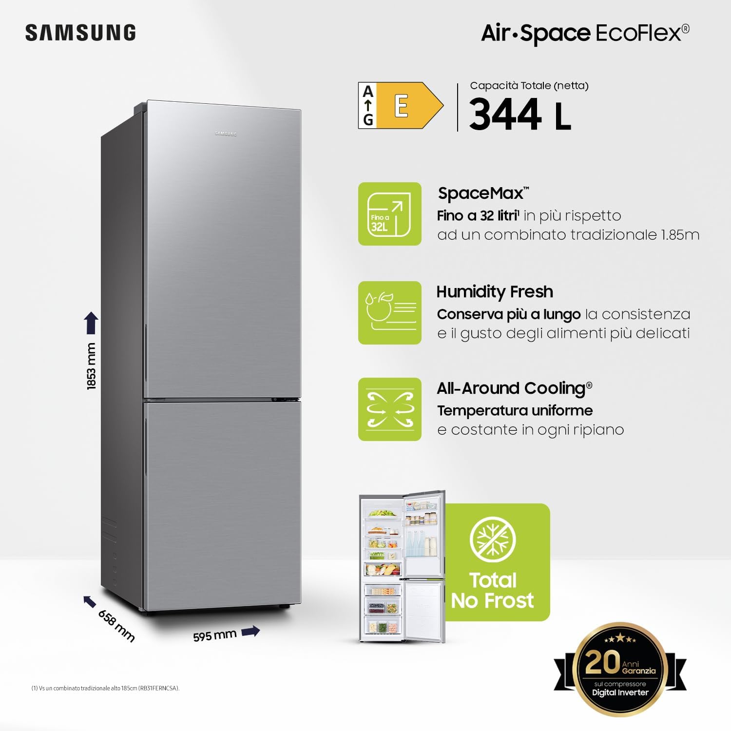 SAMSUNG Réfrigérateur congélateur bas RB33B610ESA