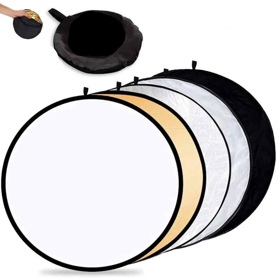 24-Inch 5-in-1 Collapsible Photography Reflector - Portable Light Diffuser