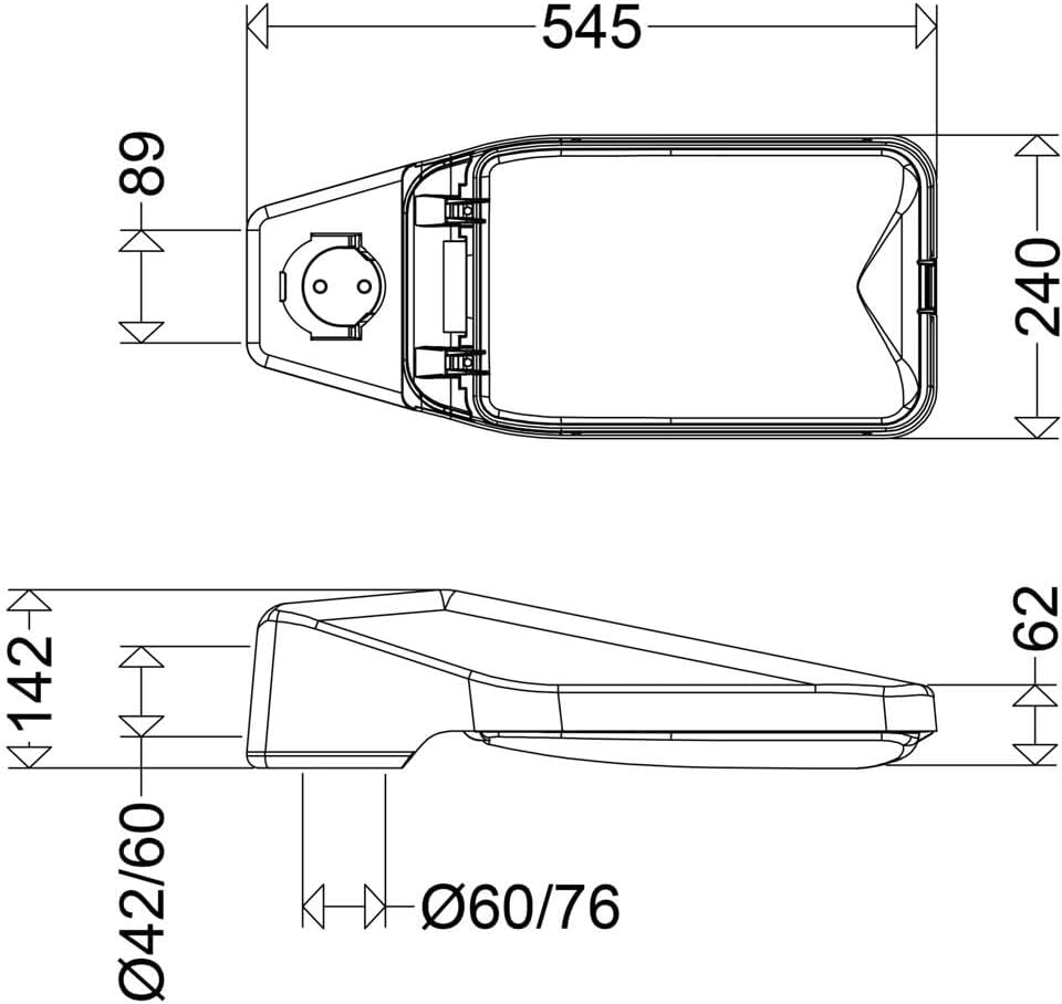 Schuch FILOS 42 L50 VARIO LED-Außenleuchte, 35W, 5670lm, 4000K, grau (420080001)