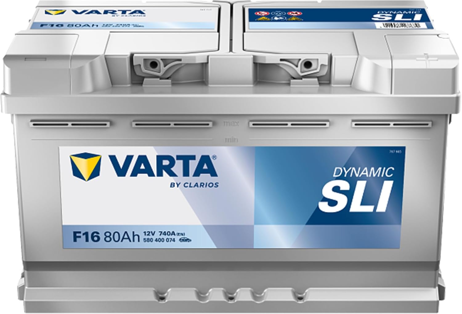 VARTA Automotive DYNAMIC SLI (F16) 12V 80Ah 740A - Nassbatterie KFZ mit Standardausstattung & ohne Start-Stopp System - Starterbatterie für einfachen Energiebedarf - Bleisäurebatterie wartungsfrei