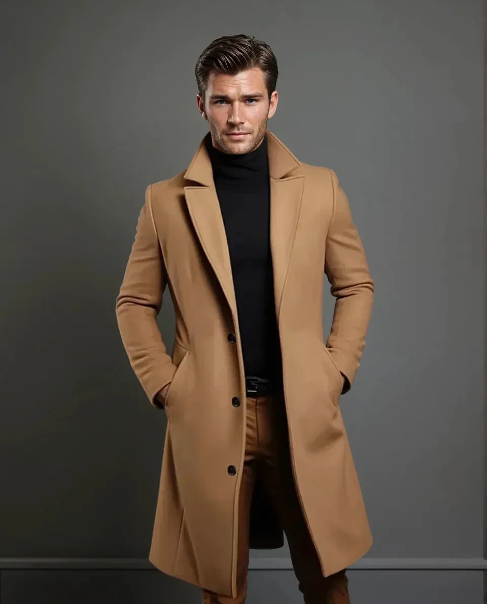 Hochwertiger Wollmantel f��r Herren