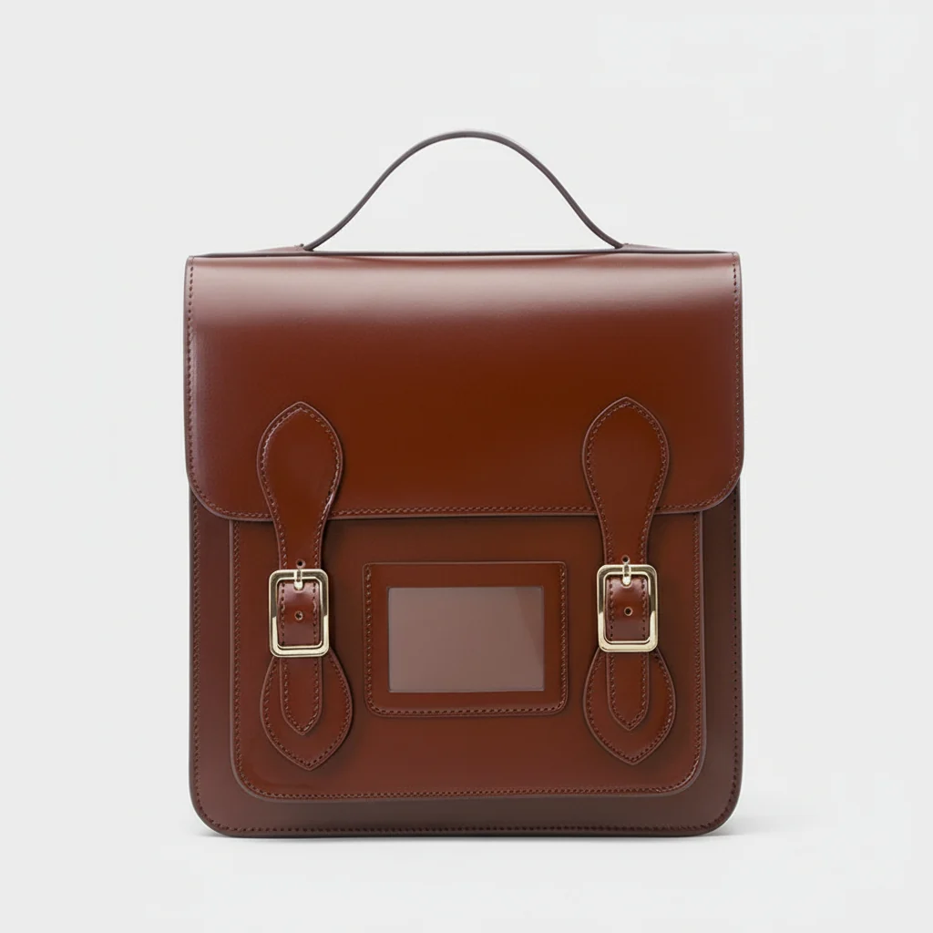 Small Square Flap Leather Backpack Purse