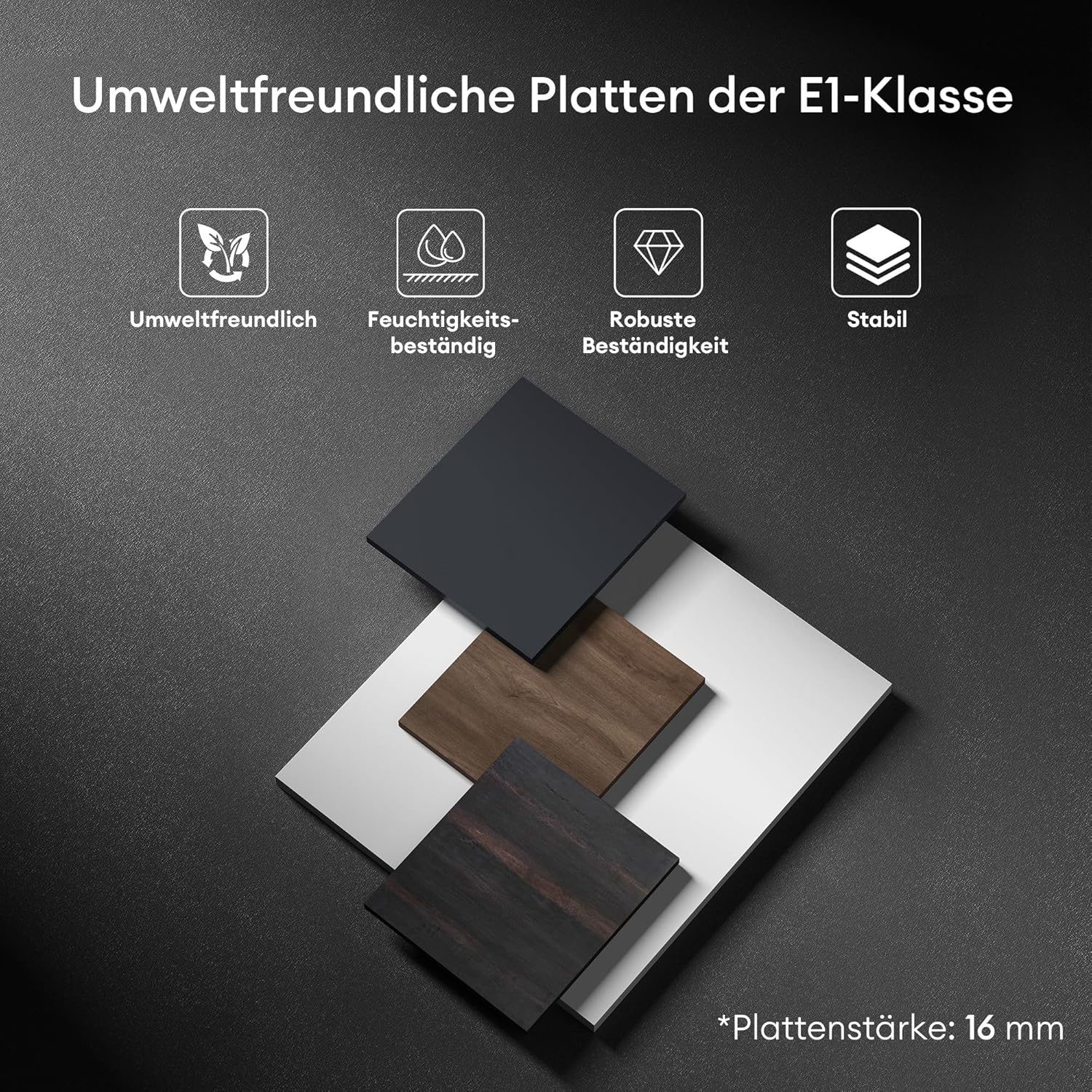 Mai & Mai Badmöbel Set Waschtisch mit Unterschrank Waschbeckenunterschrank 120x48x63cm in Anthrazit matt mit 2-Schubladen inkl. Waschbecken in Anthrazit Deep