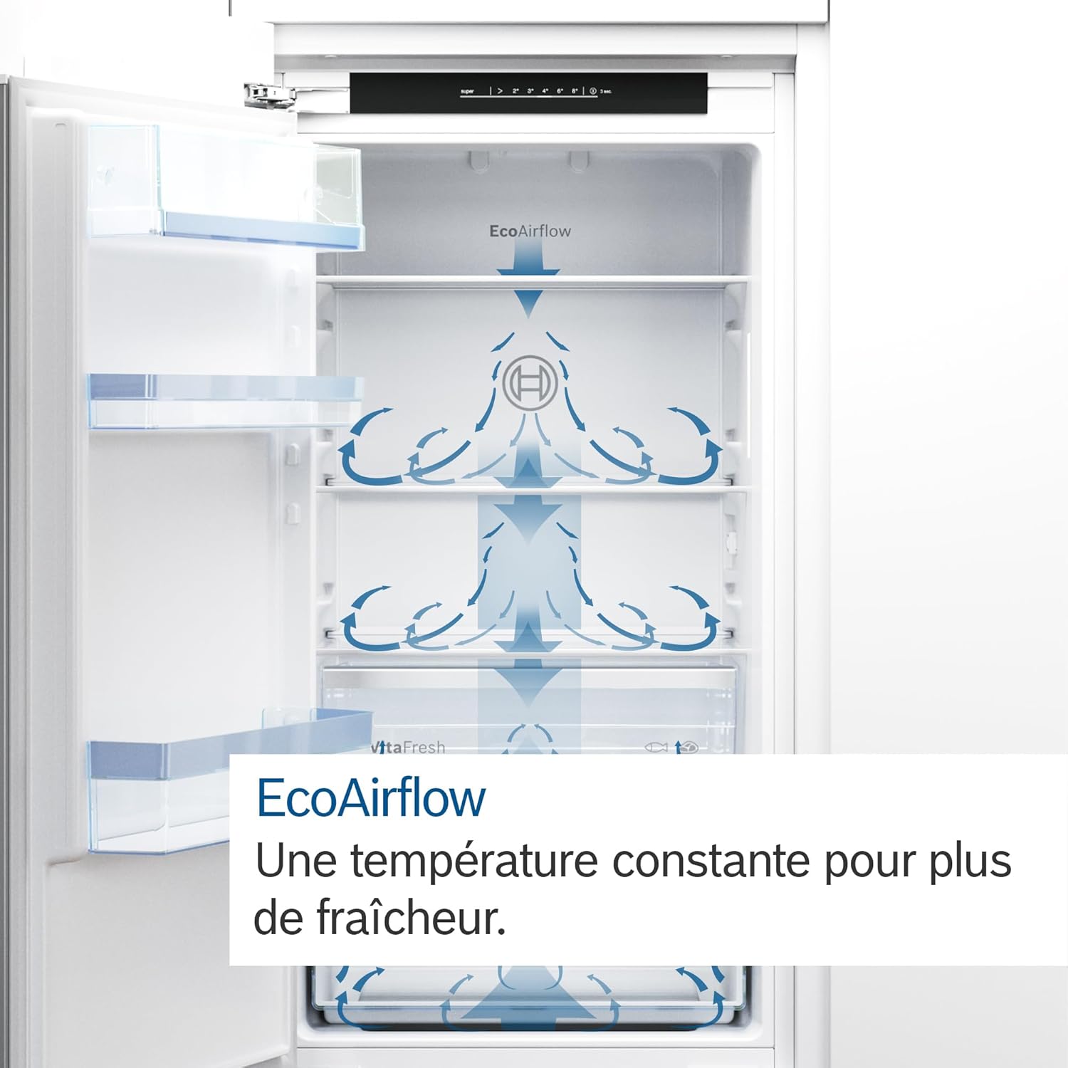 Bosch KIL22NSE0 - Série 2 - Réfrigérateur intégrable avec compartiment congélation - 88 x 56 cm - Charnières à glissières [Classe énergétique E]