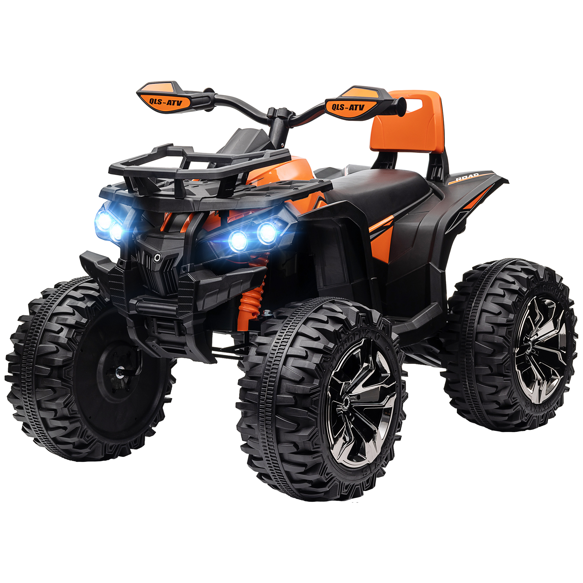 12V Elektrische Kinderquad met Voor- en Achteruitfunctie, MP3-speler, Koplamp, 3-8 km/u, 3-5 Jaar, Oranje