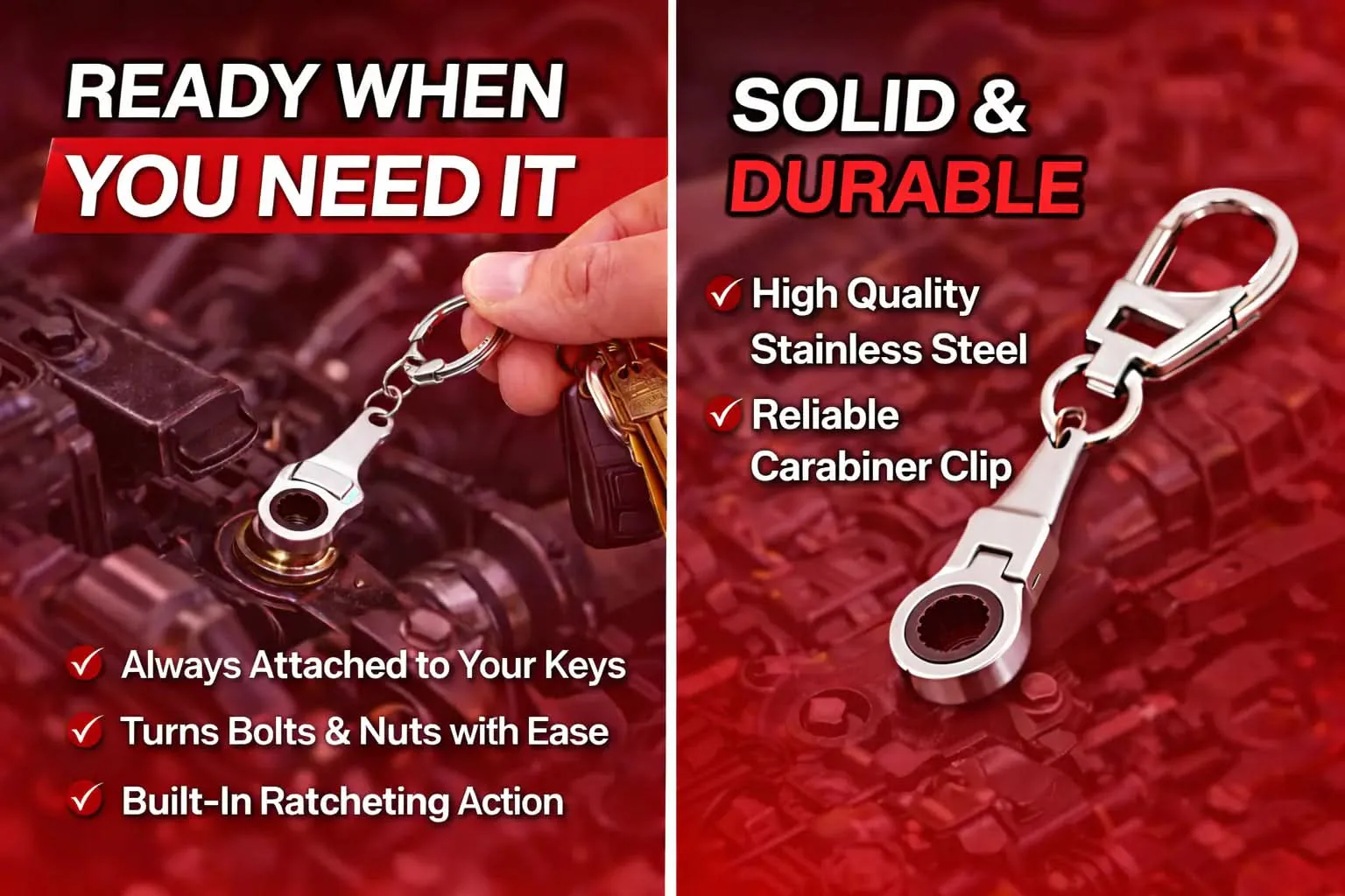 10mm Ratchet Wrench Keychain