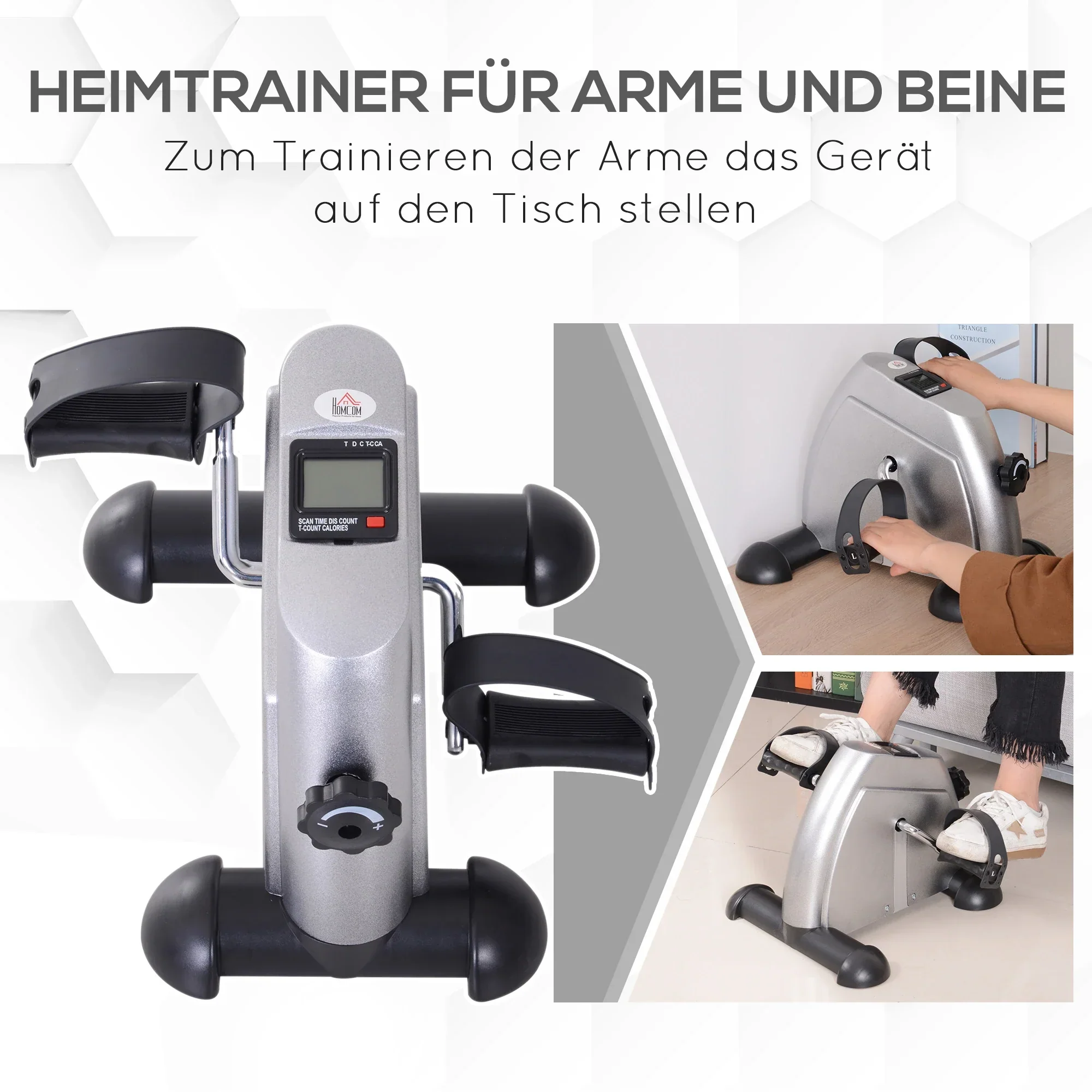 HOMCOM Minibike-peddelfiets hometrainer met lcd-display verstelbaar