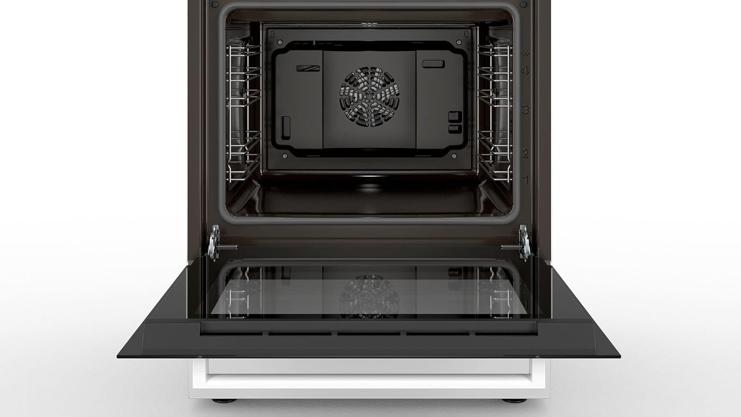 Bosch HKR39C250 Serie 4 Elektro-Standherd, 60 cm breit, EcoClean Direct Reinigungshilfe, 3D Heißluft Backen auf 3 Ebenen, LED-Display-Steuerung, erweiterbare Kochzone für großes Kochgeschirr