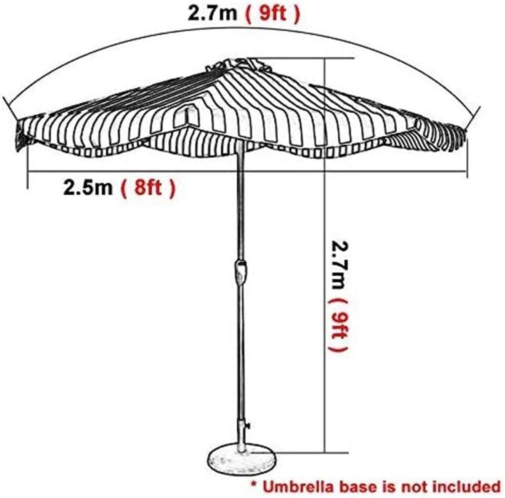 Garten-Sonnenschirme für den Außenbereich, 2,7 m, Sonnenschirm, gestreift, für Garten, Deck, Hinterhof und Pool, Sonnenschutz Uv50+, 5 Farben, ohne Sockel good