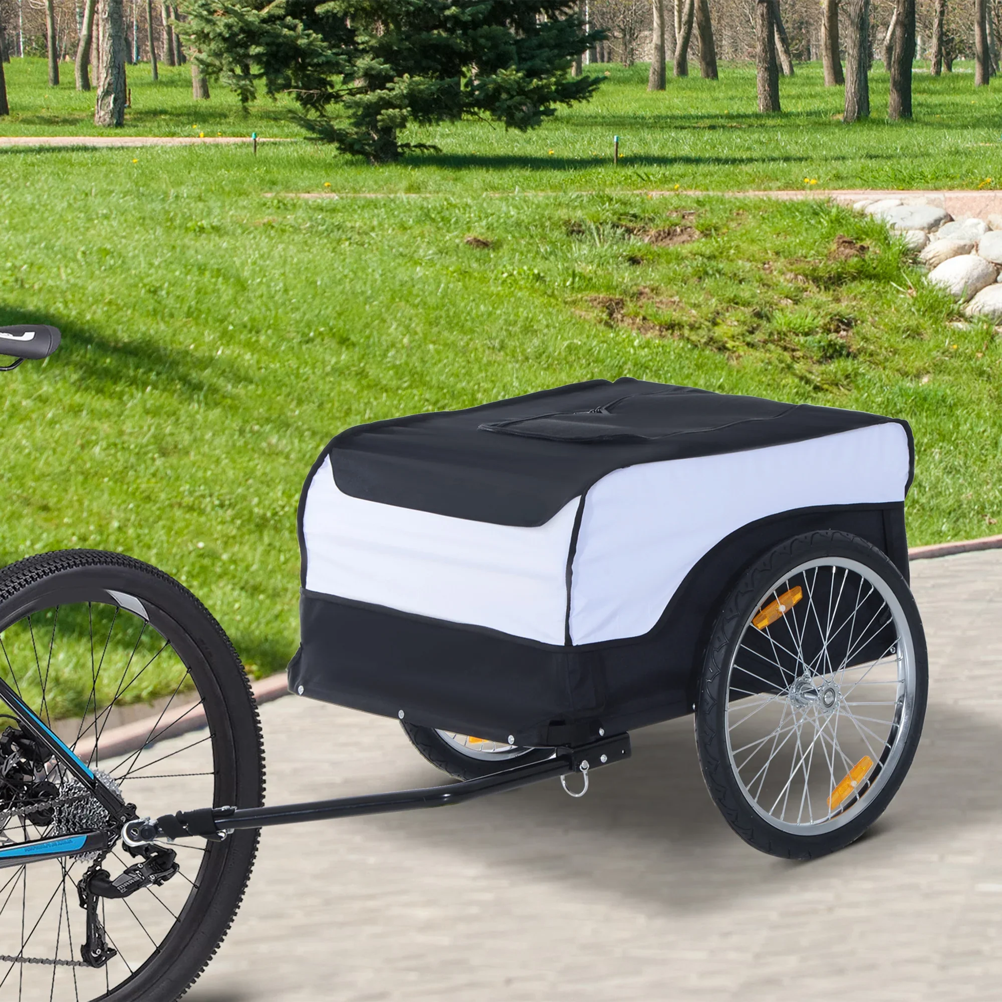 HOMCOM fietskar opvouwbaar grote transportbox