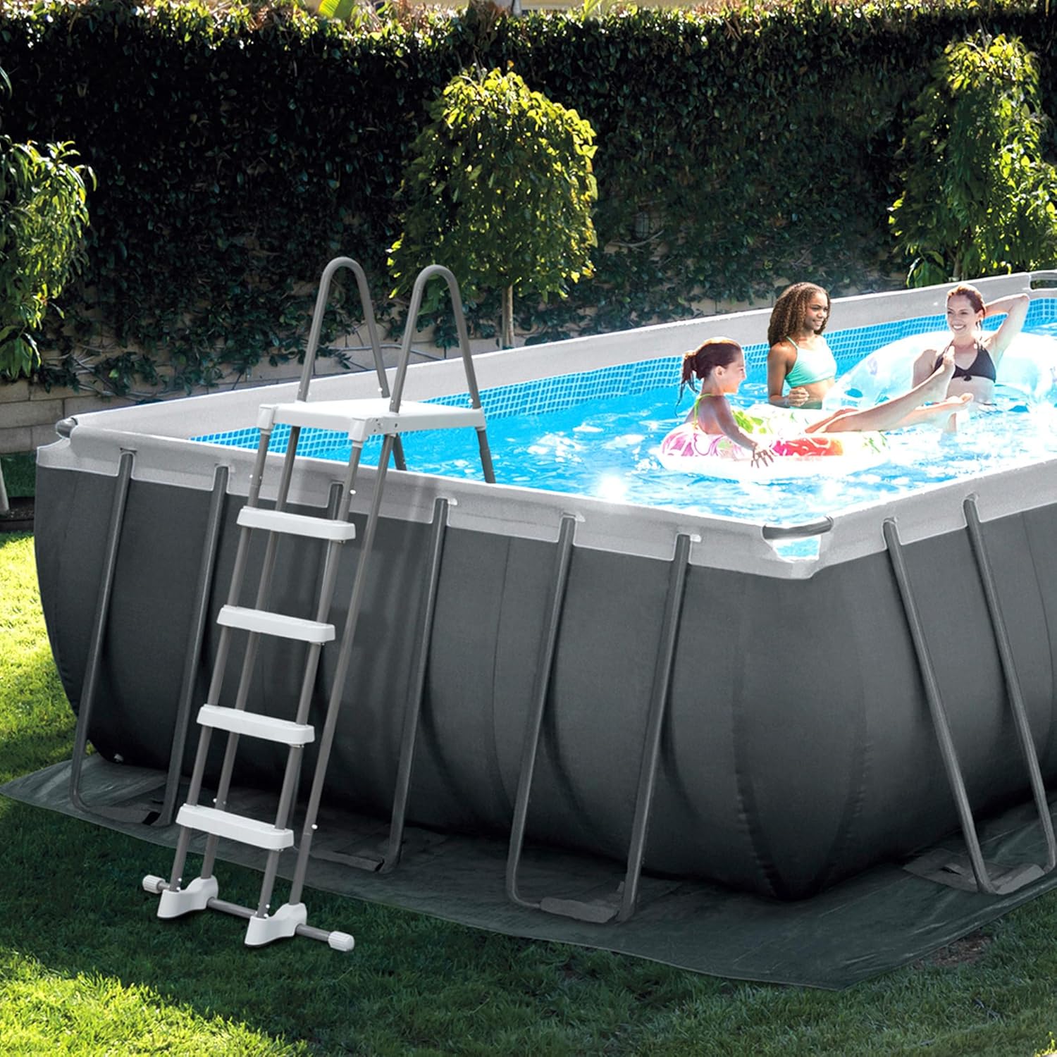 Intex Escalera ESCALERAS Desmontables (para Piscinas DE 52 Pulgadas), Gris, 130x33x182 cm