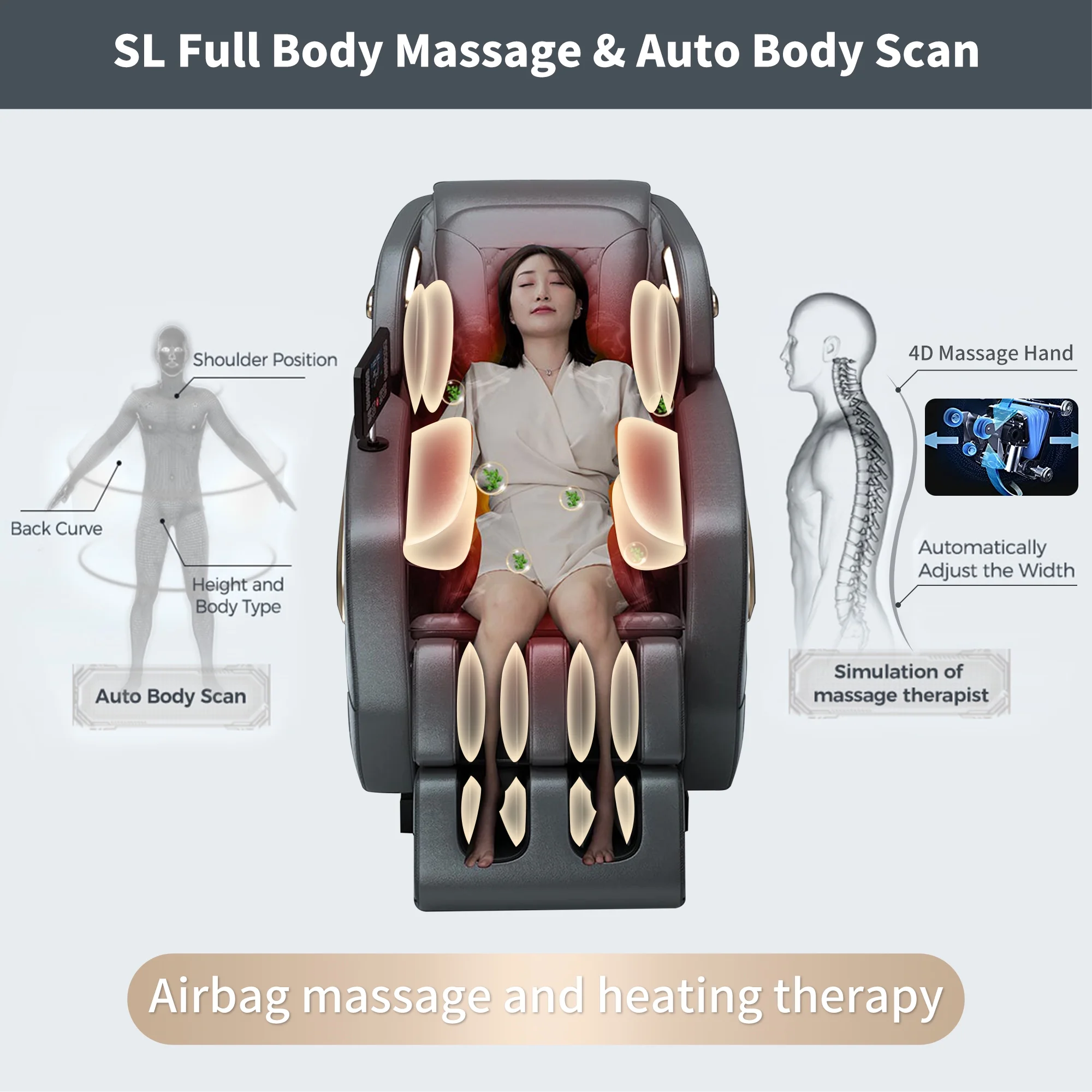 2025 4D Zero Gravity Massage Stoel ?C Shiatsu Volledig Lichaamsmassage met Spraakbesturing, SL Track en Yoga Stretch, Hoogwaardige Zwarte Leren Afwerking