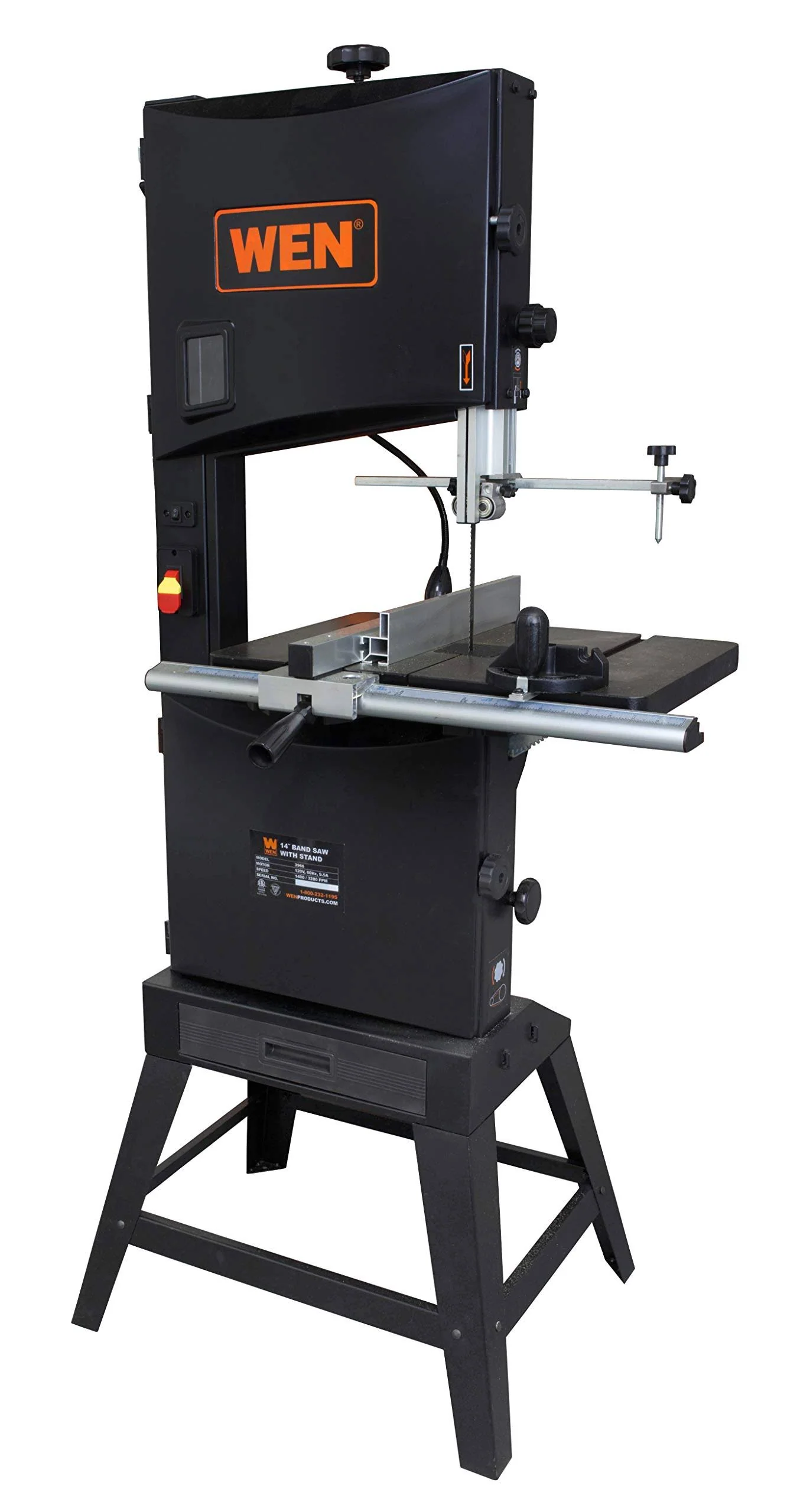Wen 3966T 14-inch Two-Speed Band Saw with Stand and Worklight