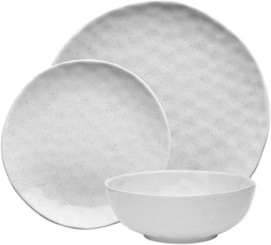 Ecology Speckle White 12-Piece Dinner Set