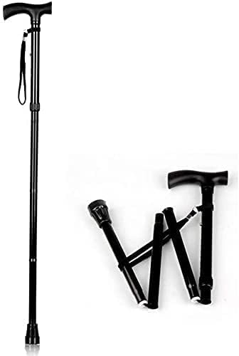 Gehhilfen für Senioren Stöcke Krücken Faltbarer Stock Booster Ultraleichter Trekkingstock Teleskop-Gehstock Outdoor Reisen Aluminium Krücken (Farbe : Rot) Rollator walkerble Mobilität A