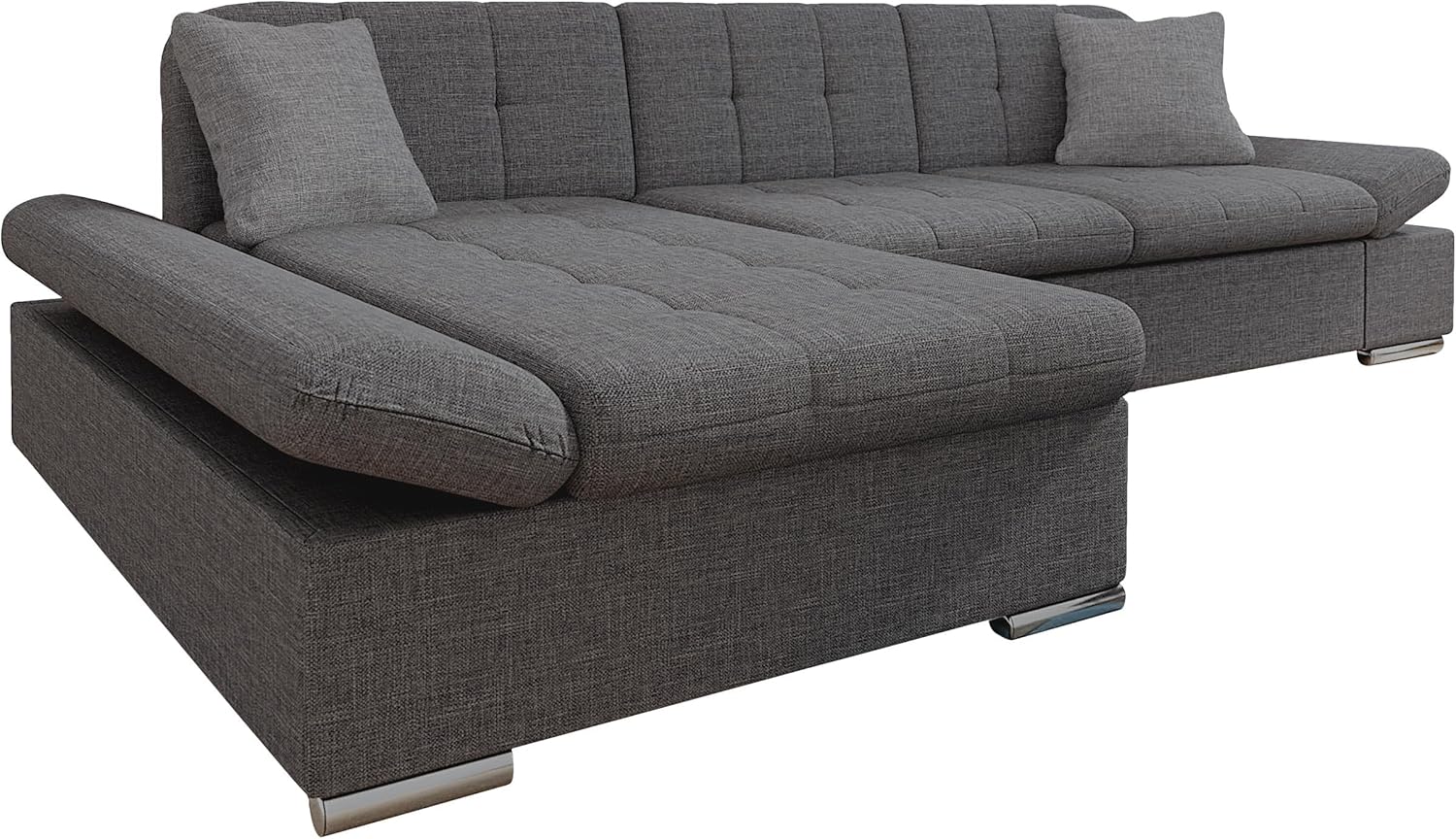 Mirjan24 Ecksofa Montana Sale mit Regulierbare Armlehnen, Eckcouch, L-Form Sofa, Wohnlandschaft, Couch, Farbauswahl (Lux 06 + Lux 06 + Lux 05, Seite: Links)