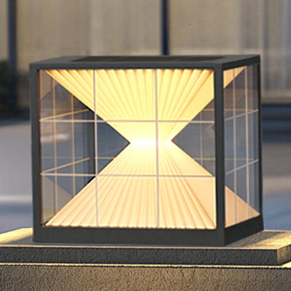 Solar-Garten-Säulenleuchte, wasserdicht, Landschafts-Stehlampe, hohe Helligkeit, Pfostenleuchte für Korridore, Balkone, Gänge und Zäune, perfekt für Terrassenbeleuchtung