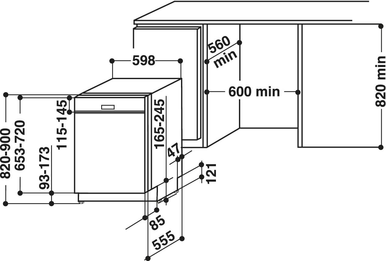 Bauknecht BUO 3O41 PLT X Unterbau-Geschirrspüler 60 cm /14 Maßgedecke /10 Standardprogramme und 1 Sensorprogramm/PowerClean/ActiveDry/Besteckschublade/Vollwasserschutz