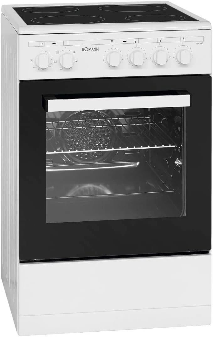 Bomann? Backofen 50cm mit Herd | Elektroherd freistehend 50 cm mit 4 Kochplatten | Standherd mit Ofen 43L | Ober-/Unterhitze | 40��C-240��C | inkl. Blech & Grillrost | Elektroherd mit Kochfeld EHC 7939