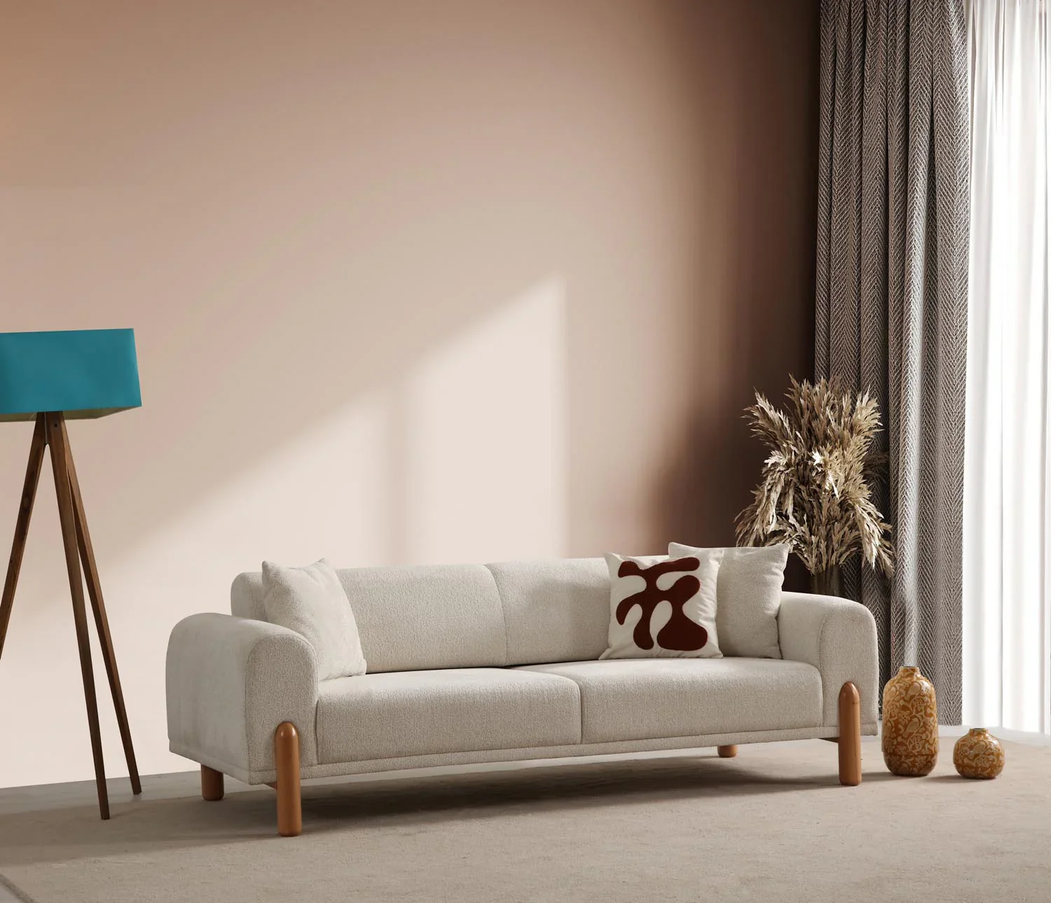 Lyke 3 Sitzer Bettsofa - Sahne