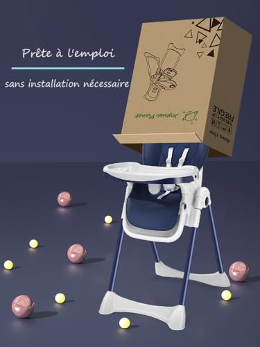 Joyeuse Planet   Seggiolone Evolutiva LUXTAR, Poltrona Bambino, 0 6 anni, Piegato, Pronto per l'uso, Pieghevole compatto, Due vassoi, Poggiapiedi Regolabile, Nascita (Blu) : Prima infanzia