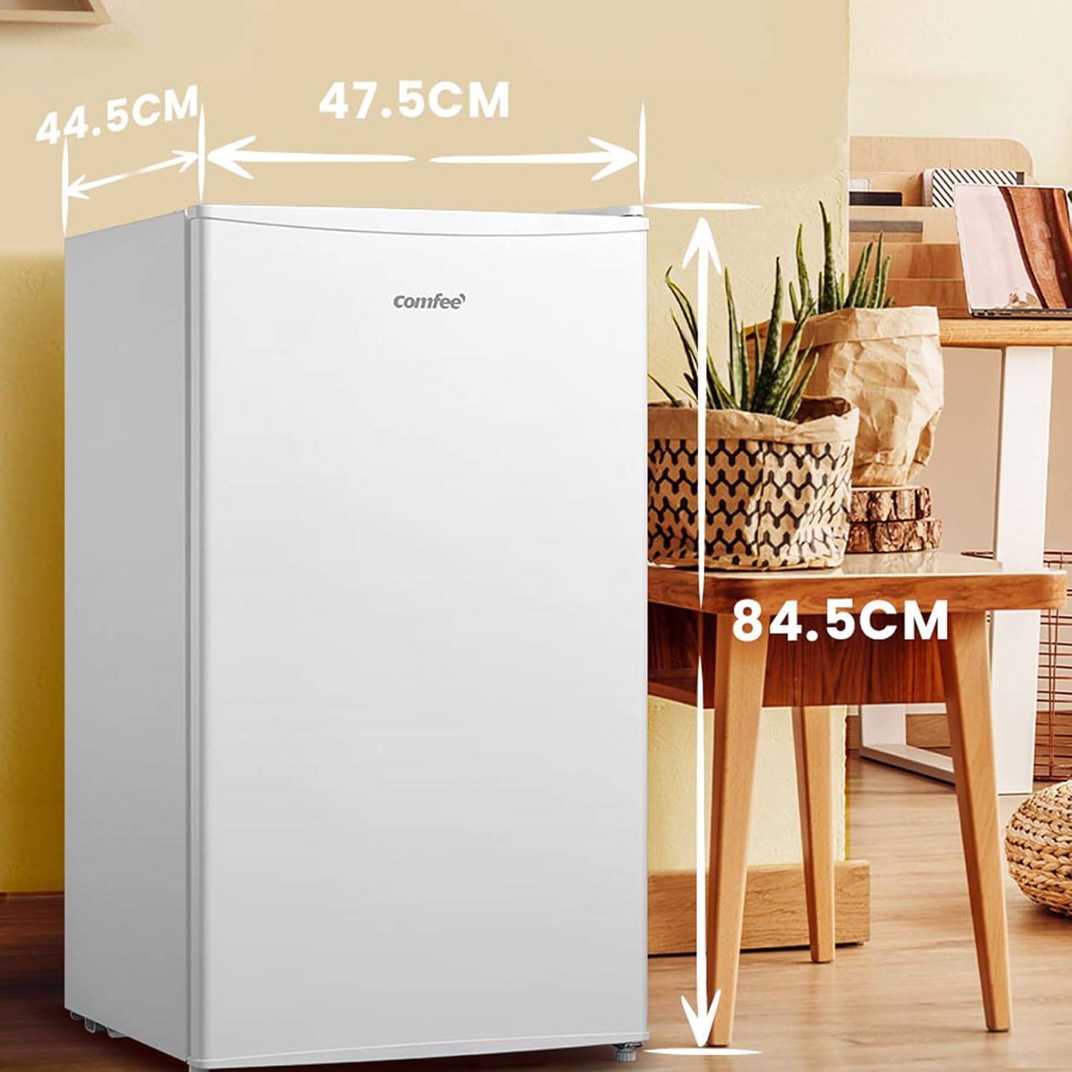 RCU60WH2(E) 60L Gefrierschrank senkrecht mit Schubladen, 3x Gefrierschublade, Eintür, einstellbare Temperatur, umkehrbare Tür, leise, Freistehend, Weiß
