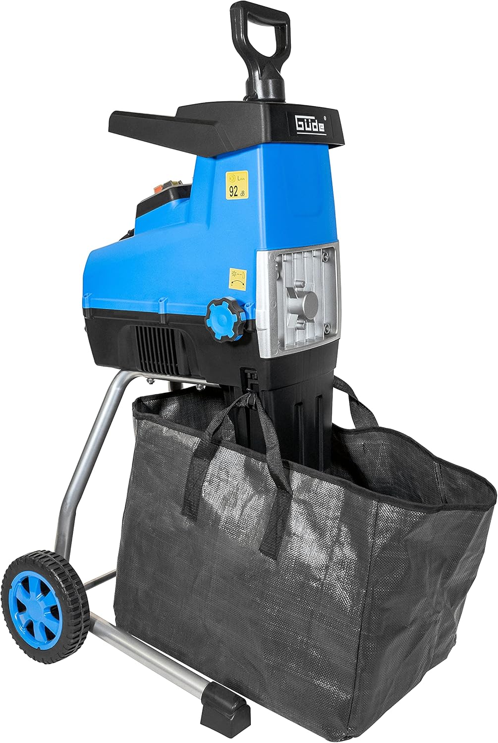 Güde Gartenhäcksler GH 2801 SILENT (2800 W, max. Astdicke 44 mm, geräuschreduzierte Walzentechnik, hoher Materialdurchsatz, Vor- und Rücklauffunktion, Überlastschalter, 30 l Fangsack, Zuführstock)