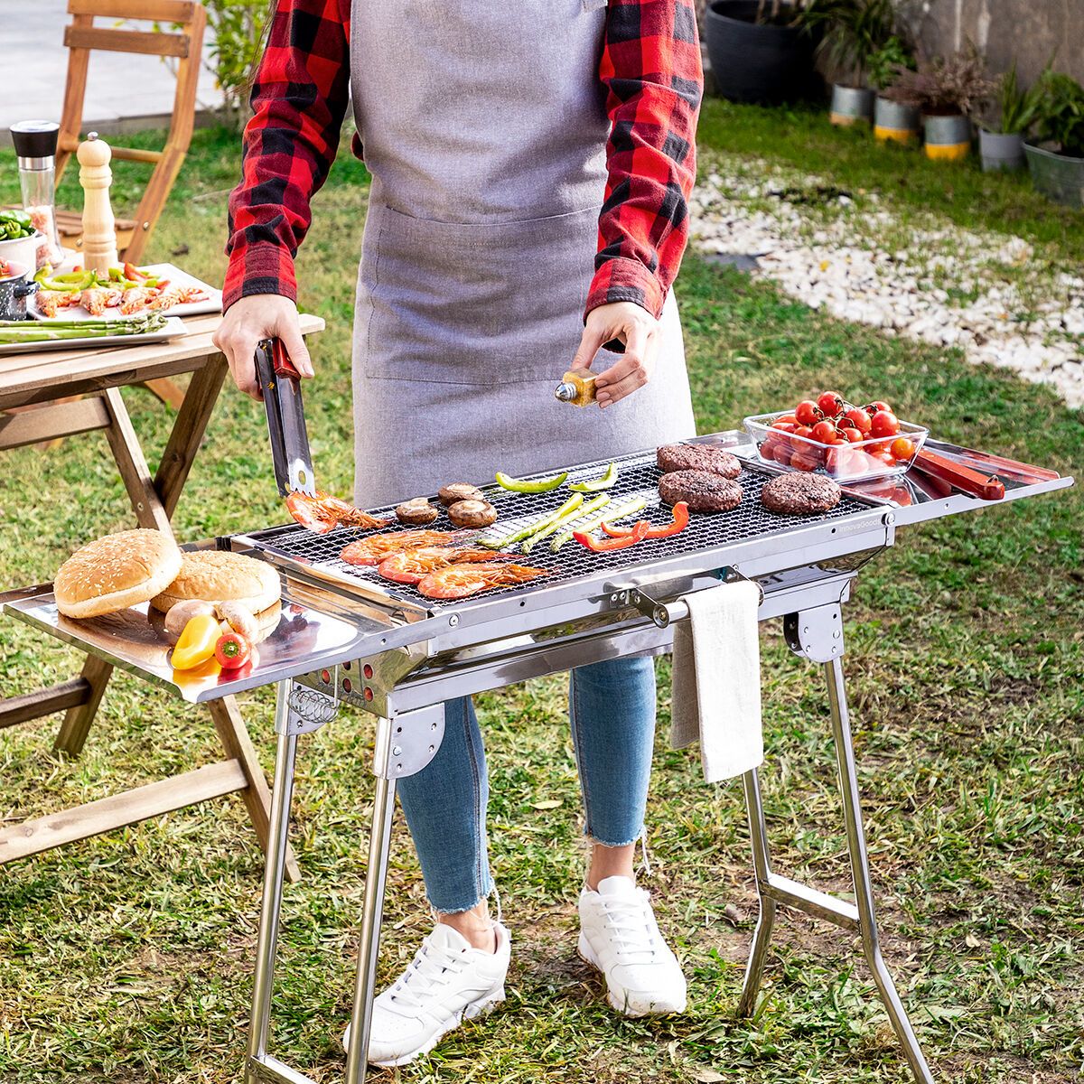 Innovagoods Składany grill węglowy ze stali nierdzewnej