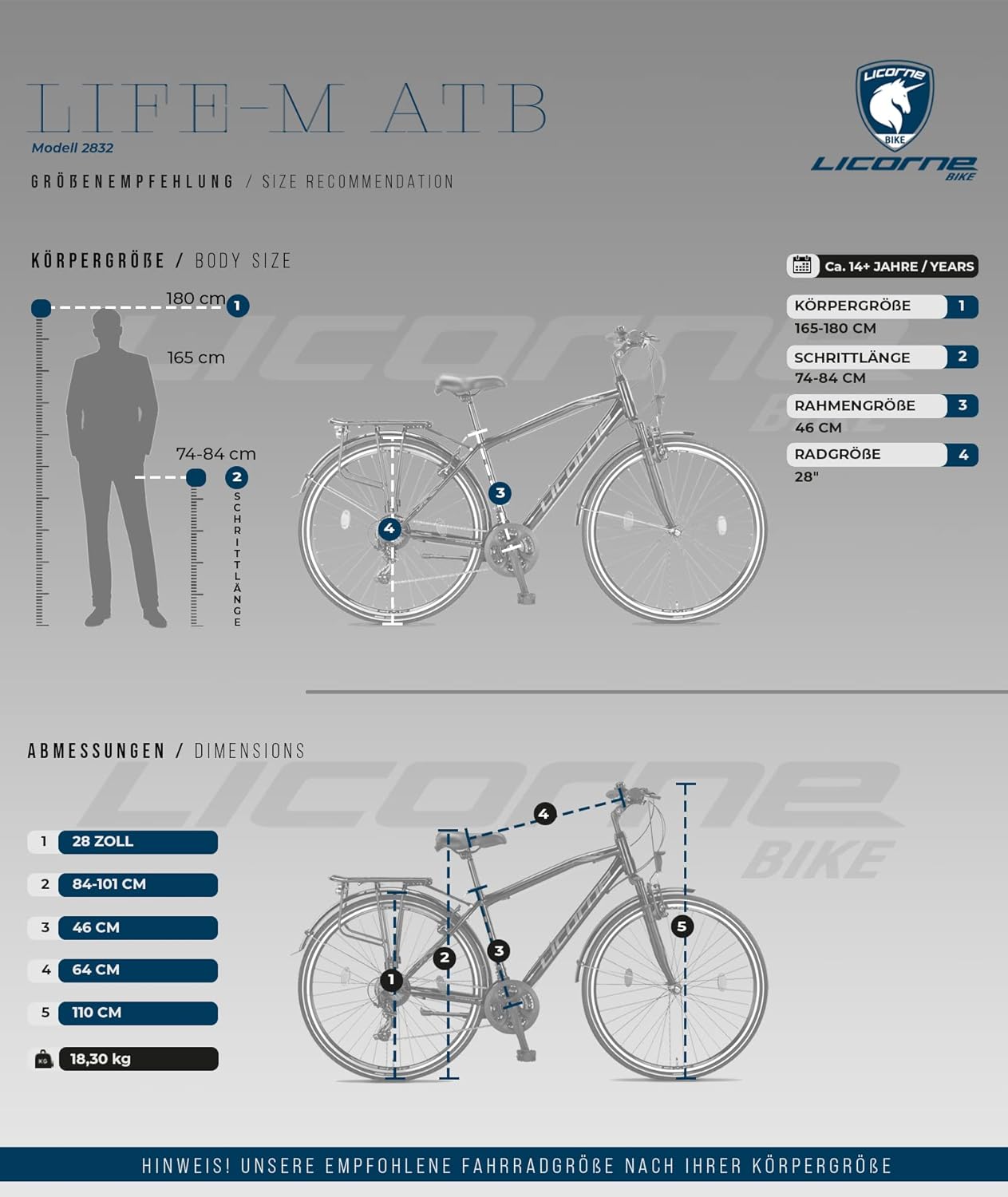 Licorne Bike Premium Trekking Bike in 28