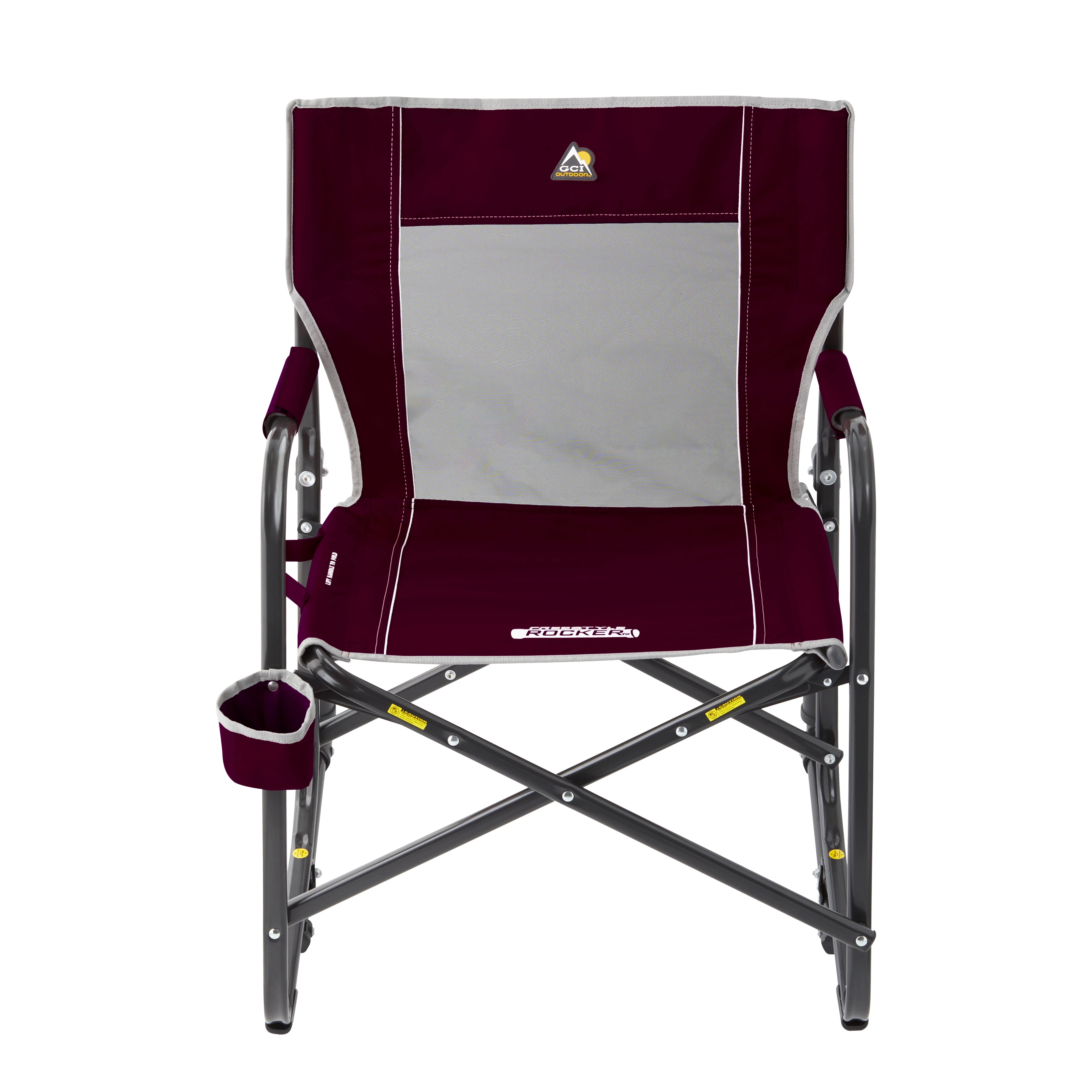 GCI Outdoor Freestyle Rocker Foldable Rocking Camp Chair, Maroon