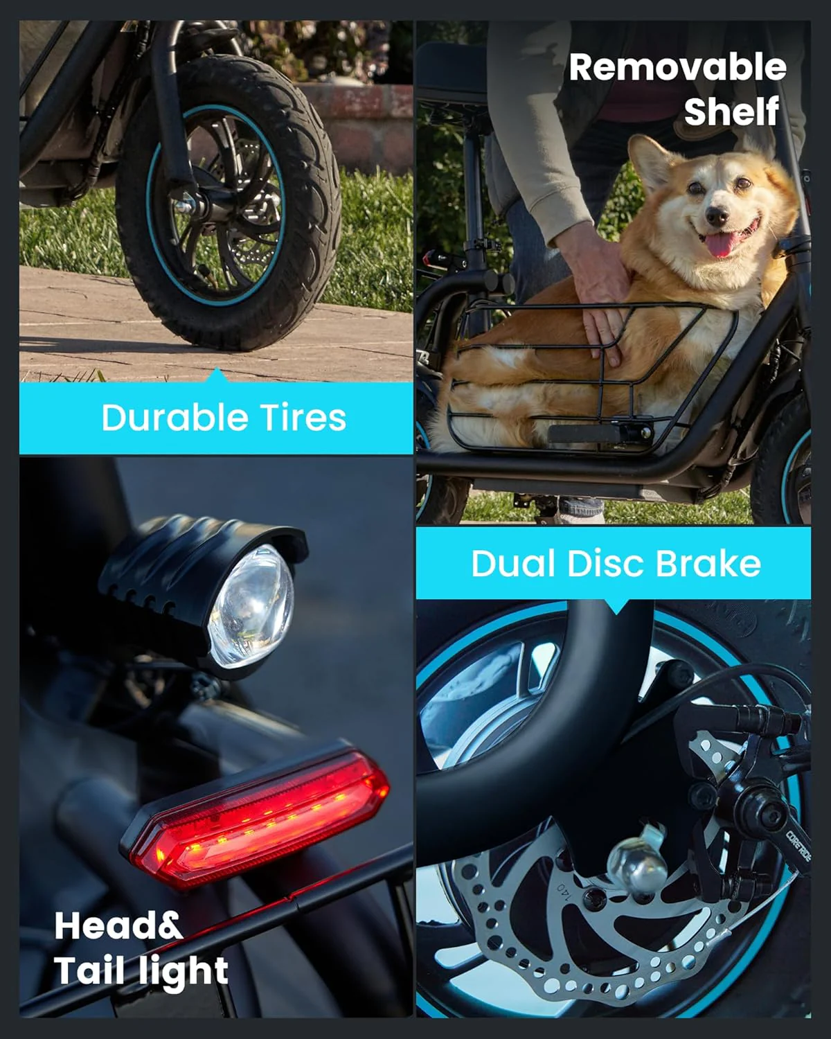 Adults Electric Scooter with Large Middle Basket