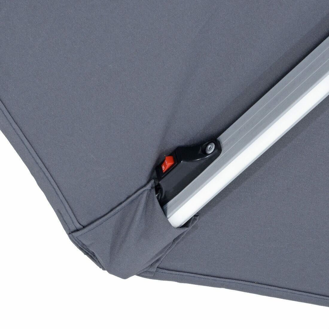 2025 Tuinparasol met LED Verlichting, 3m Patio Parasol, Grijs Toldo