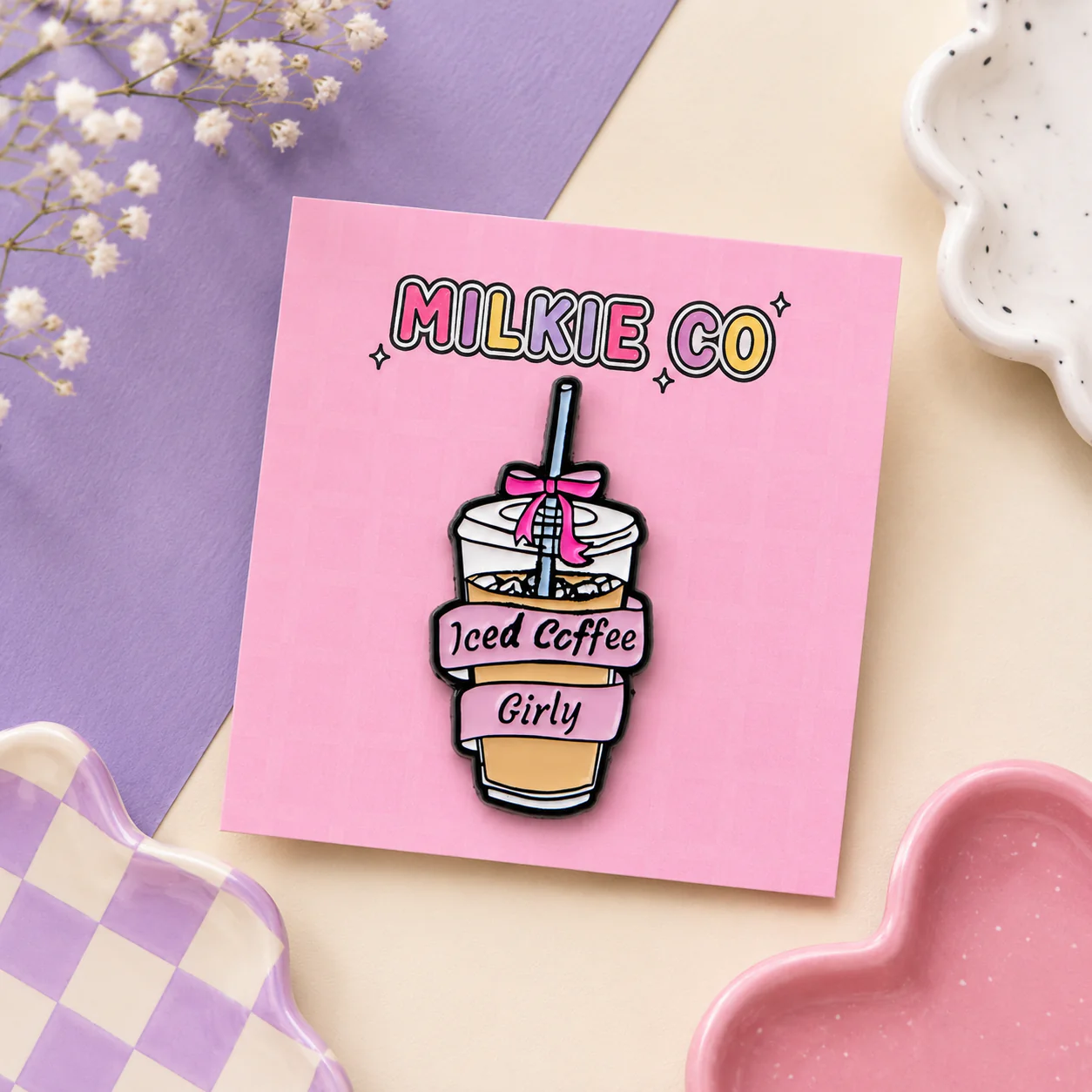'Iced Coffee Girly' Enamel Pin
