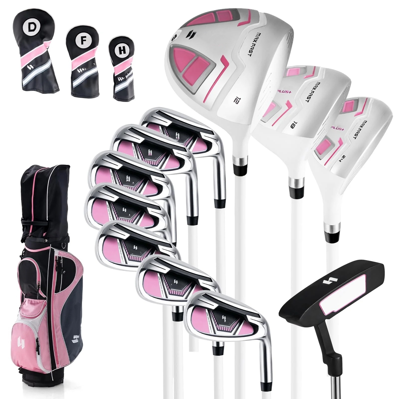 2025 Complete Golf Club Set for Women, 11 PCS Right Handed Golf Clubs with 460CC
