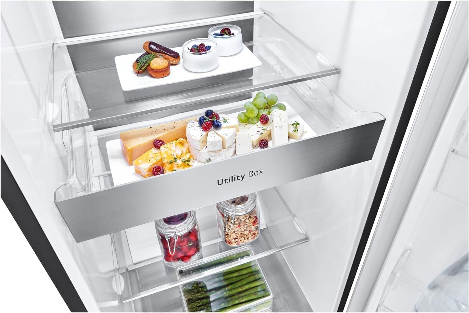 LG GLM71MCCSX, Klasse C, 386 L, Kühlgerät mit Touchdisplay, XXL-Stauraum, DoorCooling+, WiFi - Matte Black