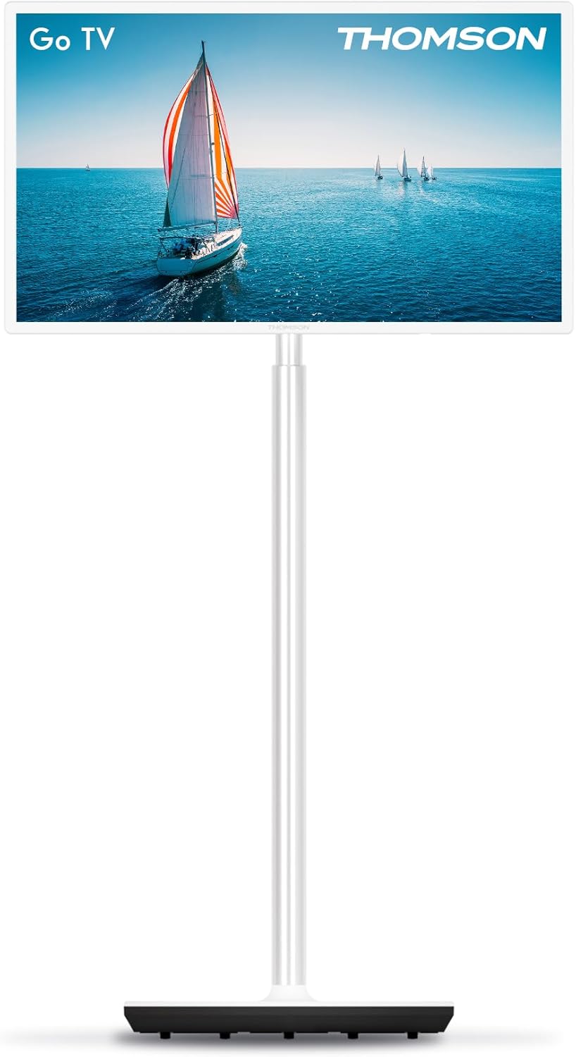 Thomson 32 Zoll (81 cm) Go TV, Tragbarer Android Fernseher – HD Ready (1366x768), Sprachsteuerung, Bluetooth 5.1, Wi-Fi, Hotspot-Funktion, Bis zu 4 Stunden Akkulaufzeit - 32HA4M44