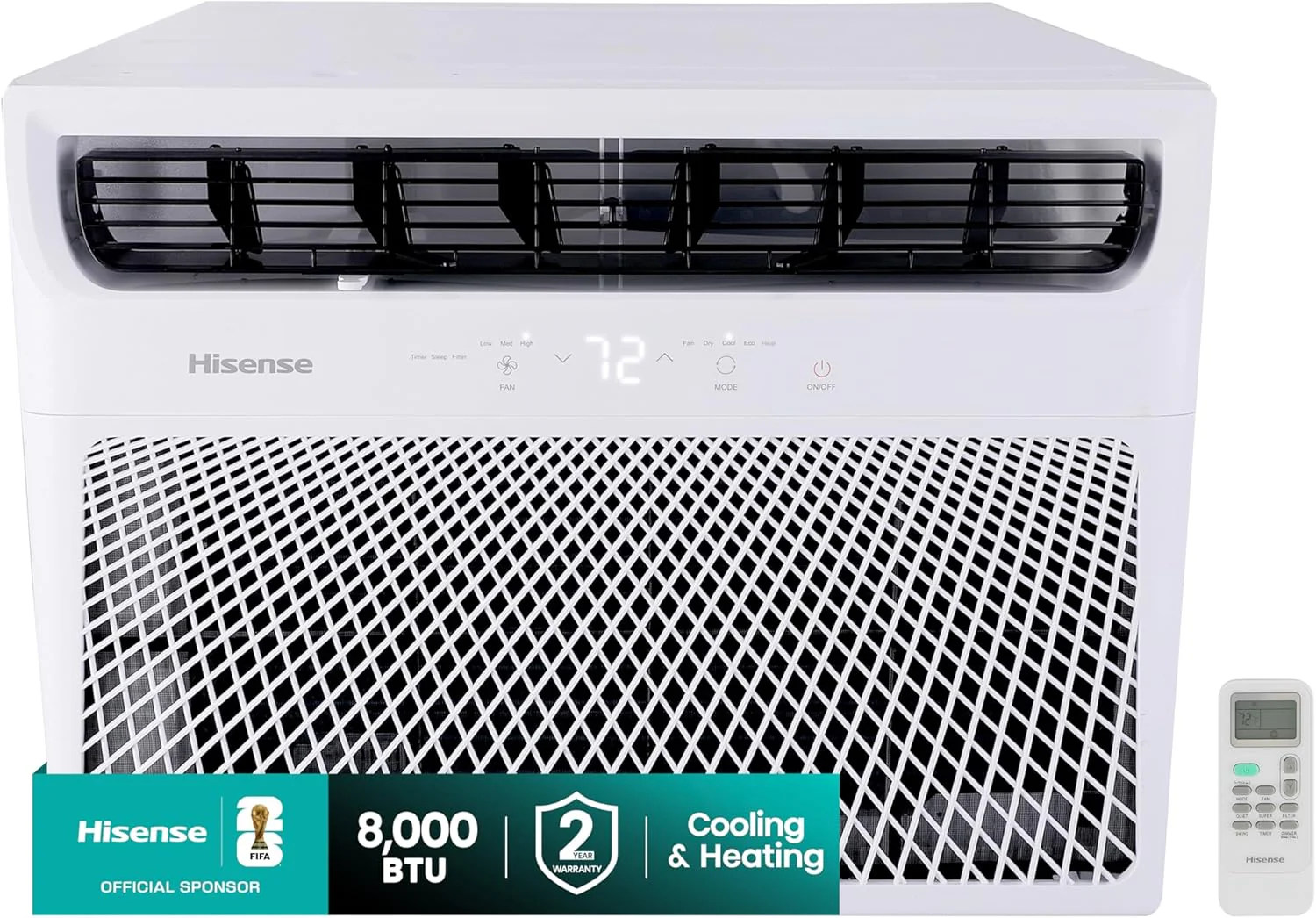 Hisense 14,000 BTU Smart Window Air Conditioner, 3 modes (Cooling, Fan, Dehumidifier)