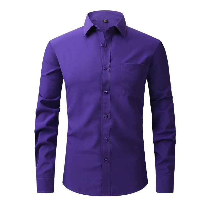 Sommerhemd Leichtes Langarm Modern Fit Herren Hellblau