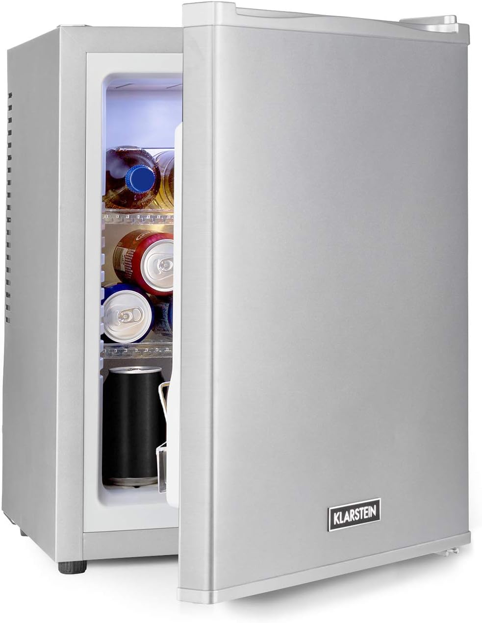 KLARSTEIN Mini Frigo de Chambre de 33L pour Snacks et Boissons, Top Silencieux, Bar, Petit Réfrigérateur Camping, Pour Cosmetique, Refrigerateur avec Étagères Réglables, 5-15°C