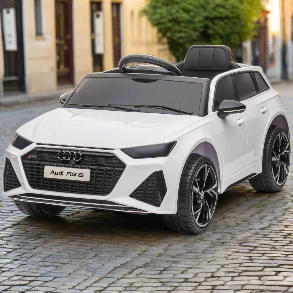 Licensed 12V Audi RS6 Avant Kids Ride on Car with parental control In White